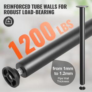 Set di 4 gambe per tavolo in acciaio regolabili stile rustico da 30 pollici, capacità di carico 1200 libbre, mobili per ufficio fai-da-te resistenti - Product Image 3