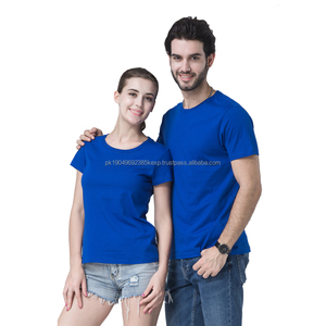 Precio bajo 170 GSM algodón Hombre camisa Casual cuello redondo impreso camisa sólida manga corta Camiseta básica - Product Image 3