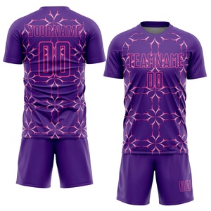 ชุดฟุตบอลสีม่วงชมพูพรีเมียม ลายดาว เสื้อเจอร์ซีย์ฟุตบอล ผ้าสำหรับนักกีฬา  รับสกรีนโลโก้ สร้างแบรนด์ทีม - Product Image 1