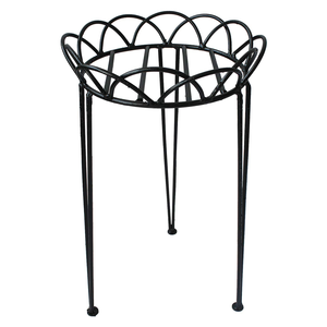 Support de pot de fleurs en métal noir, longueur 19 pouces, diamètre 11 pouces, support de pot pour plantes d'intérieur et d'extérieur, décoration pour la maison, le bureau et le jardin - Product Image 1