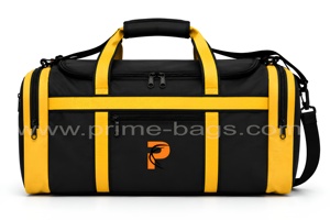 <b>Prime</b> Bags Black Yellow Polyester Duffel Bag Dual Zipper Adjustable Strap Sport Travel Water Resistant Durable - Product Image 6