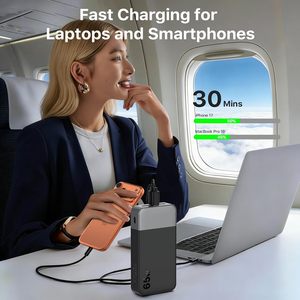 NOBIS <span class=keywords><strong>Power</strong></span> <span class=keywords><strong>Bank</strong></span> 65W 20000mAh com Display Digital, Carregamento Rápido Dual USB-C/USB-A para Laptop, Telefone, Tablet, Ideal para Viagens - Product Image 2