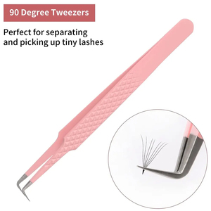 Pinces à cils droites et courbées, pinces pour extensions de cils, pinces à cils revêtues - Product Image 2