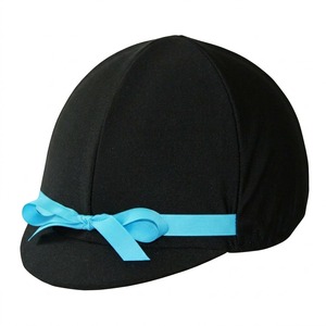 ปลอกคลุมหมวกขี่ม้าสีดำกรมท่าลายจุด OEM พร้อมโบว์ริบบิ้น - Product Image 3