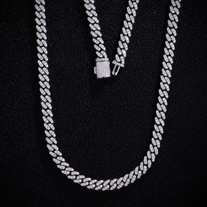 Luxury Iced Out Slim Cuban Link Hip Hop Chain White Gold Finish <b>Statement</b> <b>Necklace</b> for Men Women Premium Fashion Jewelry - Product Image 2