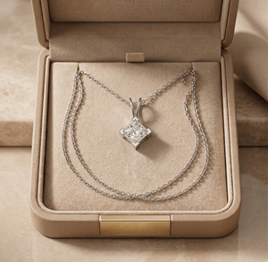 Princess Cut VVS D Moissanite Classic Party 14K <b>Solid</b> <b>Gold</b> Solitaire Diamond <b>Pendant</b> Necklace for Women Fine Jewelry Supplier - Product Image 2