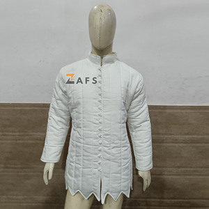 Medieval Gambeson Coat Zig-Zag Design Handmade Padded Cotton Armor <b>Jacket</b> Reenactment Costume Protective Medieval Clothing - Product Image 1