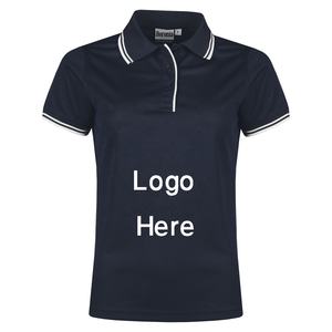 Camiseta de polo de golf de manga corta de color sólido de algodón para mujer con cuello de polo estampado de diseño personalizado y decoración de logotipo hecha en Bangladesh - Product Image 2