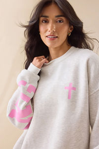 Sudadera con Capucha Extra Grande para Mujer, con Logotipo Personalizado, Estilo Urbano, 100% Algodón, Felpa, Casual, Holgada, con Mangas Raglán y Estampado Puff - Product Image 4