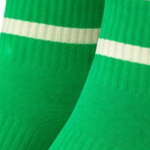 Custom Green <b>White</b> <b>Women's</b> Crew <b>Socks</b> with AKA Lettering Knit Design Ribbed Cuffs Contrast Toe Casual Sports <b>Socks</b> Everyday - Product Image 5