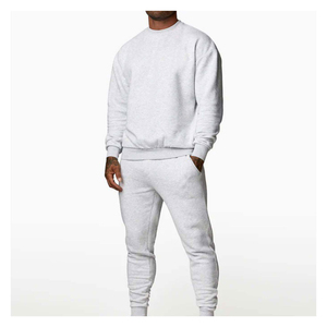 Nouvelle conception, ensemble de survêtement décontracté pour hommes en taille plus, coupe régulière, col rond, vêtements de sport, 100% coton, séchage rapide, respectueux de l'environnement - Product Image 1