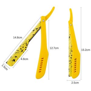 Adjustable <b>Blade</b> ABS <b>Barber</b> Razor with Stainless Steel <b>Blade</b> and Speckle Handle in Yellow Black Red Green Blue - Product Image 6
