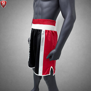 Pantalones Cortos de Boxeo MMA con Cintura Elástica y Tela Satinada, Ajuste Cómodo para Entrenamientos y Presentaciones en el Ring - Product Image 3