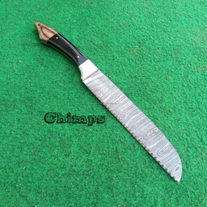 Professional 8 Inch Ultra Sharp Damascus Steel Blade <b>Bread</b> <b>Knife</b> Kitchen <b>Knife</b> Chef Serrated <b>Knife</b> With Wooden Handle - Product Image 2