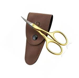 Tijeras para Uñas de Alta Calidad, Acero Inoxidable Dorado con Funda de Cuero, Tijeras de Belleza - Product Image 6