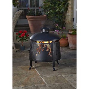 Modern Geometric Tiered Outdoor <b>Fire</b> <b>Pit</b> Laser Cut Black Steel Hexagonal <b>Fire</b> Basket For Garden And Patio Heating In Low Price - Product Image 5