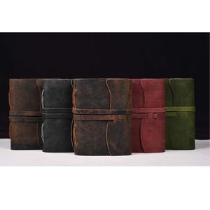 220 Crisp Unlined Pages A5 Travel <b>Diary</b> Full Grain Buffalo Leather Hardcover Thread Sewing Bound Digital Printing <b>Custom</b> Brand - Product Image 3