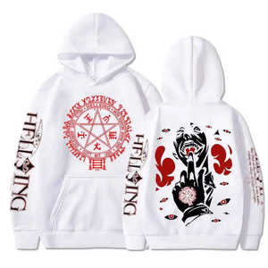 Sudadera con Capucha Personalizada de Gran Tamaño con Estampado de Anime, Sudadera Gótica de Estilo Urbano, Sudadera de Manga Larga, Sudadera con Capucha Negra Unisex de Estilo Hip Hop Harajuku - Product Image 2