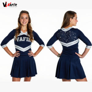 Uniforme de Porristas VAFIR OEM para Niñas y Adultas, Transpirable, de Poliéster, Spandex, Algodón, Seda, Nailon y Látex, Venta al Por Mayor - Product Image 4