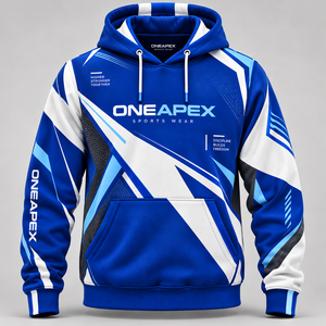 Sudadera con Capucha Personalizada Azul Rey y Blanca con Gráficos, Ropa Deportiva para Hombre, Fabricante Mayorista OEM ODM - Product Image 5