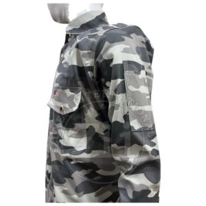 เสื้อเชิ้ตทำงานลายพราง Zi ป้องกันไฟฟ้าสถิต ทรงปกติ เสื้อผ้าเพื่อความปลอดภัยในโรงงาน ทนทานต่อเปลวไฟ ผลิตจากผ้าฝ้าย - Product Image 4