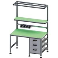 Système de charpente modulaire en aluminium sur mesure, poste de travail robuste, assemblage d'ordinateurs / réparation de téléphones, table de travail ESD