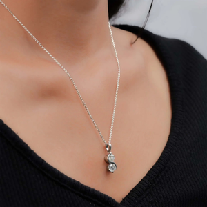 Collier Pendentif Cœur en Zircon Cultivé Plaqué Argent pour Femme, Classique, Taille Brillante, Sertissage Griffe, Bijou Tendance, Idéal Cadeau - Product Image 5