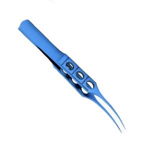 Pince manuelle de haute qualité pour la ligature des cordes oculaires, 0,12 mm, en titane angulaire, acier inoxydable recouvert d'un revêtement bleu, micro-ophtalmique, CE - Product Image 3