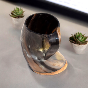 แก้วเขาสัตว์สไตล์ยุคกลาง งานฝีมือแบบไวกิ้ง แกะสลักลายสัตว์ธรรมชาติ สำหรับคอสเพลย์ การแสดงบทบาทสมมติ และตกแต่งบ้านสไตล์ชนบท - Product Image 6