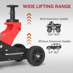 Martinetto Idraulico per Auto Fuoristrada in Acciaio Resistente da 1,5 Tonnellate con Ruota Grande e Sella Extra per Camion, SUV, ATV, Modello Audi A6, Rosso - Product Image 5