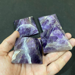 Pyramide en cristal d'améthyste naturelle polie, pierre précieuse violette, pierre de guérison, décoration intérieure, vente en gros - Product Image 2