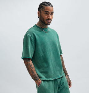 Camiseta Oversize de Algodón 100% para Hombre, Corte Holgado, Hombros Caídos, con Logotipo Personalizado con Impresión Digital, Diseño Transpirable con Cuello Redondo, Venta al Por Mayor - Product Image 1