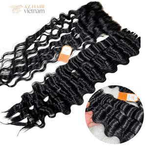 12A Double Drawn Vietnamese Human Hair Raw Unprocessed Natural Color Loose Deep Wave Full Thickness Bundles - Product Image 5
