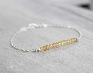 Citrine Bracelet 925 Sterling Silver November Birthstone Minimalist Women Jewelry Gemstone Wholesale Supplier - Product Image 2