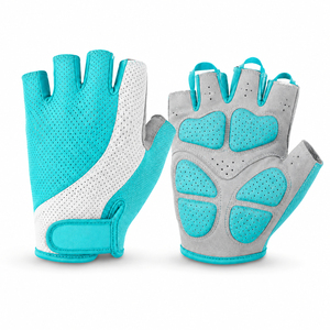 Gants de cyclisme demi-doigts haut de gamme avec protection en gel sur la paume, conception sur mesure, marque privée, vente en gros pour les détaillants de vélos - Product Image 2