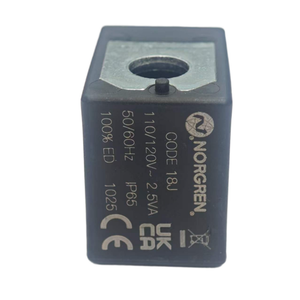 Bobine solénoïde NORGREN 110/120VAC 2.5VA 50/60Hz IP65 Code 18J pour vannes industrielles - Product Image 1