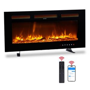 Cheminée électrique intelligente WiFi 1500W, insert mural encastré/monté ou autoportant de 36 pouces, avec télécommande, 12 modes, style moderne - Product Image 6