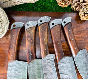 Colección de cuchillos forjados a mano para uso diario en la cocina, juego de cuchillos de chef hechos a mano de acero de Damasco para profesionales de la cocina. - Product Image 5