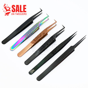 Wholesale Volume Lash Extension Tweezers Supplies Private Label Lashes Tweezer Eyelashes Individual Extensions Pointed Tip - Product Image 1