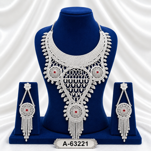 Dubai Style Gold Plated Jewelry Set Necklace Earrings <b>Bracelet</b> Women's Wedding Classic <b>Ball</b> Shape A-63228 - Product Image 3