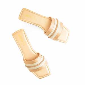 Sandalias de tacón dorado Zapatilla informal CL2010 - Product Image 1