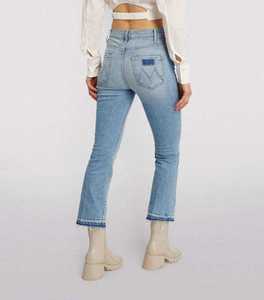 Jeans de Mezclilla Lavados a la Piedra de Cintura Alta y Pierna Recta para Mujer Tallas Grandes, Estilo Casual, Corte Regular, 100% Algodón, para Otoño - Product Image 3