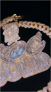 Colgante de Dos Tonos Personalizado de Alta Calidad para Hombre, Joyería de Rapero, Plata 925, Hip Hop, Moissanita, Chapado en Oro de 14K - Product Image 2