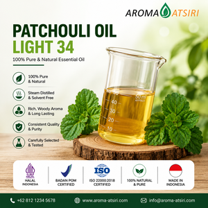 Aceite Esencial de Pachulí Aroma Atsiri Light 34, 100% Puro y Natural, Destilado al Vapor, Aroma Amaderado, Hecho en Indonesia - Product Image 1