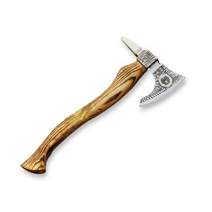 Hacha de corte forjada para exteriores con cabeza de acero y mango de madera dura para acampar, cortar leña y trabajar con materiales, en venta. - Product Image 1