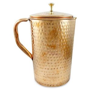 Ensemble de carafes en cuivre pour un usage quotidien, système de service d'eau en métal avec verres, durable, réutilisable, pour cuisine et salle à manger - Product Image 2