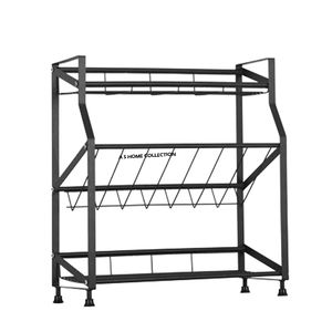 Estante de Especias Multifuncional de Metal Rectangular con Vidrio para Cocina y Baño, Estantes de Almacenamiento de 2 Niveles - Product Image 6