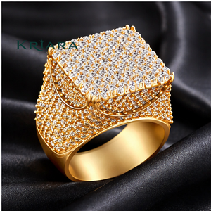 Anillo de Diamantes Plateado en Plata 925 para Hombre, Forma Cuadrada, Estilo Hip Hop, Joyería para Fiesta, Color D - Product Image 2