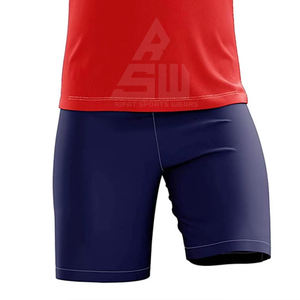 ชุดยูนิฟอร์มฟุตบอลสีแดงกรมท่าแบบสั้นสั่งทำพิเศษ แห้งเร็ว ระบายอากาศได้ดี ป้องกันแบคทีเรีย ชุดทีมฟุตบอล โพลีเอสเตอร์ 100% ผู้ผลิต OEM - Product Image 2