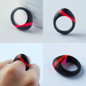 Bague en bois et résine artisanale de qualité supérieure pour cadeaux, accessoires de bijouterie - Product Image 4